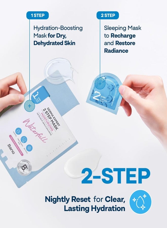 Bano Derma Expert 2 Step Moisturizing Face Mask – 2 in 1 Hydrating Sheet & Sleeping Mask with Hyaluronic Acid, Ceramide & Niacinamide | Supports Skin Barrier & Glow | Korean Skincare | 7 Sheets - Image 3